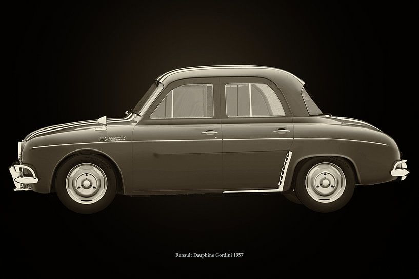 Renault Dauphine Gordini en noir et blanc par Jan Keteleer