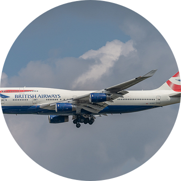 Landende British Airways Boeing 747-400. van Jaap van den Berg
