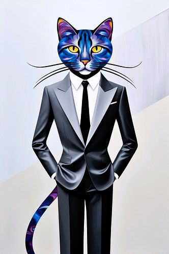 Stijlvolle kat met strak pak