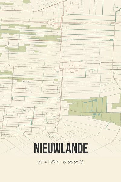 Vintage map of Nieuwlande (Drenthe) by Prints of Place