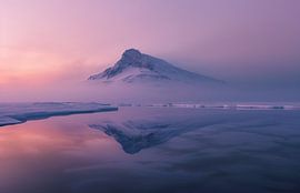 Reflecting mountain twilight