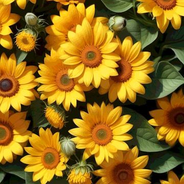Sonnenblumenfest 1 von Wilfried van Dokkumburg