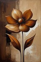 Sepia Abstrakte Blume in stilvollem Art Deco