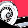 een oldtimer reservewiel mixed media van Werner Lehmann