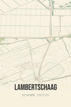 Vintage map of Lambertschaag (North Holland) by Rezona