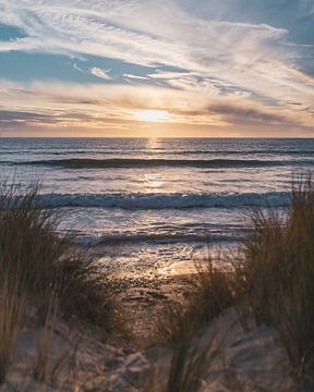 Sonnenuntergang in der Normandie, Frankreich von Martijn Joosse