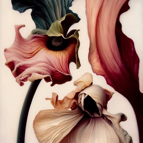 Fantasy flowers in pastel colours