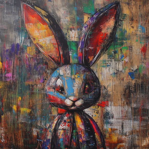 Konijn abstract kleurrijk van TheXclusive Art