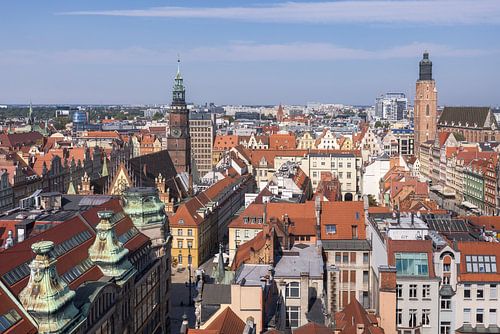 Wroclaw Skyline from Penitents Bridge at  St. Mary’s Church, P