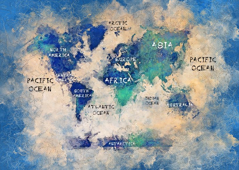 World map 18 #map #worldmap by JBJart Justyna Jaszke