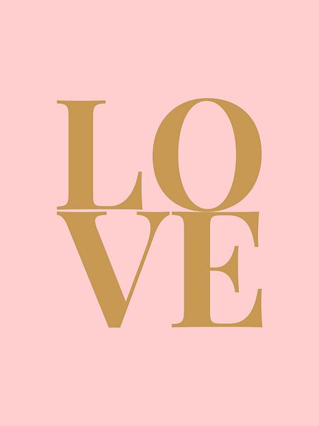 Love (roze/goud) van MarcoZoutmanDesign