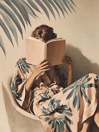 Woman reading a book by IamHome Studio