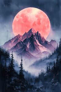 Blutmond über den Nebelbergen
