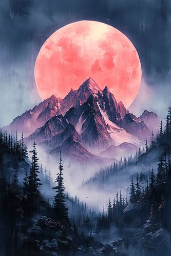 Blood Moon over the Misty Mountains