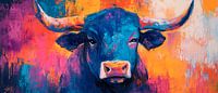 Kleurrijk en sterk - Stier in beeld van Poster Art Shop thumbnail