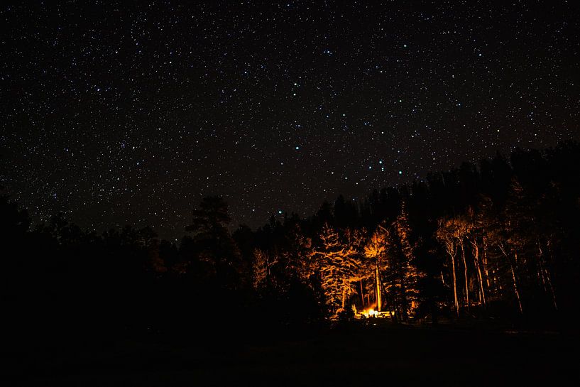 Campfire Under The Starry Sky by Walljar