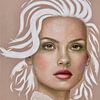 Portret vrouw ton sur ton van Dominique Clercx-Breed