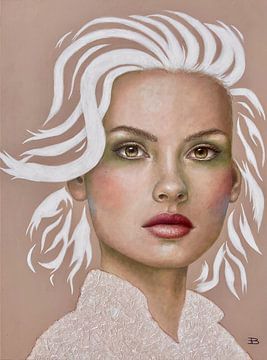 Portret vrouw ton sur ton
