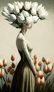Tulip woman by Mirjam Duizendstra