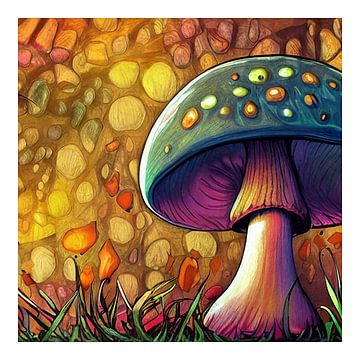 Herfstachtige paddenstoel van Michar Peppenster