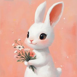 Bunny With Flowers by Treechild