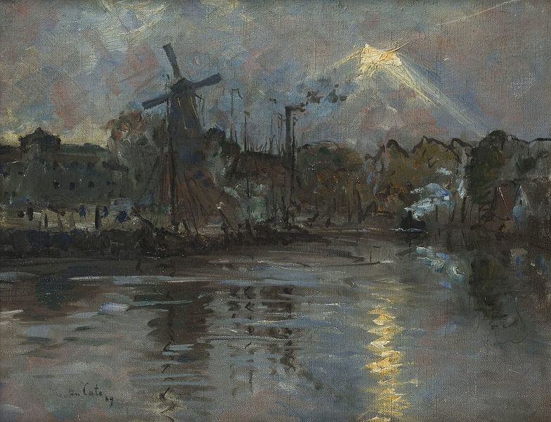 Night view of Dordrecht, Siebe ten Cate by Masterful Masters