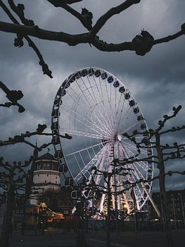 La grande roue de Düsseldorf en hiver