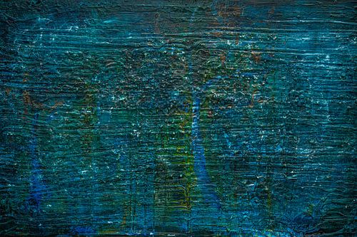 Modern Abstrakt Der Wald, blau, Sander Veen