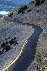 Mountain road at Mont Ventoux by Flatfield