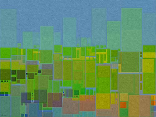 De abstracte stad Mason.