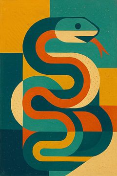 A geometric artwork of a snake. by Johannes