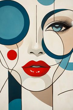 Élégance géométrique - Jeu de portraits sur Poster Art Shop