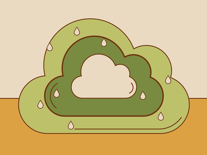 In The Clouds | 2D-Rendering von grünen Wolken von Wybrich