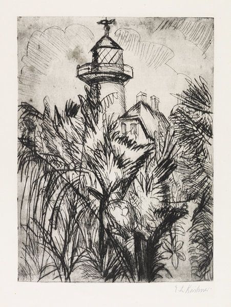 Leuchtturm im Grünen, Fehmarn, ERNST LUDWIG KIRCHNER, 1913 von Atelier Liesjes