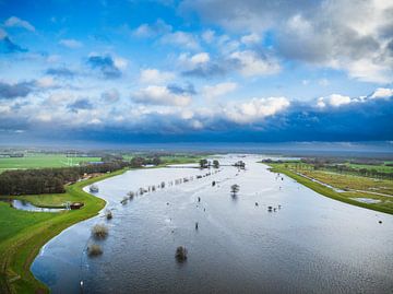 Hochwasser der Vecht am Wehr von Vechterweerd von Sjoerd van der Wal Fotografie