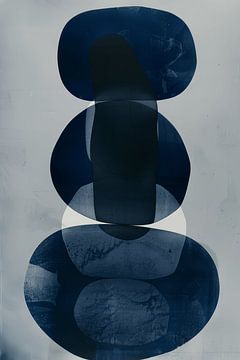 Indigo, modern en abstract van Carla Van Iersel