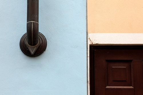 Abstract color planes wall at Lake Garda Italy
