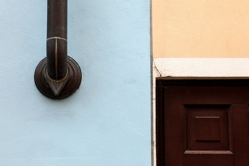 Abstract color planes wall at Lake Garda Italy by Wim Kooijman