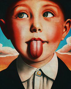 Boy sticking out his tongue by Jan Keteleer