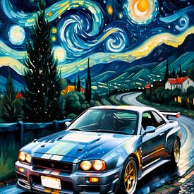 De Nissan GT-R R34 - editie Sterrennacht van MIROKKU