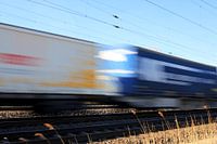 Train de marchandises avec exposition longue