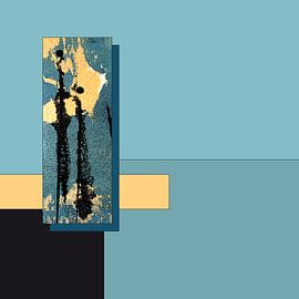 Abstract colour fields / green yellow black 1 by Kerstin Franz