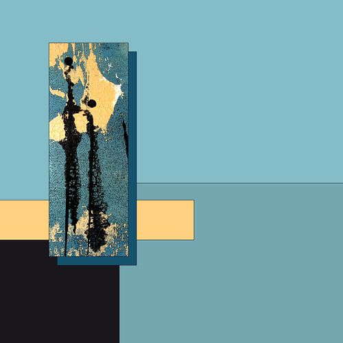 Abstracte kleurvelden / groen geel zwart 1