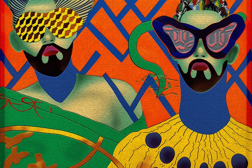 Popart portraits-sun worshippers by Ton Kuijpers