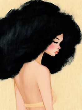Fille aux cheveux afro