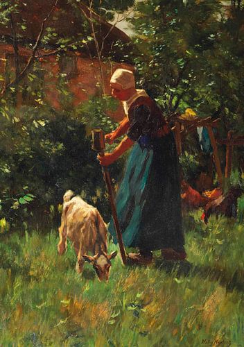 A Farmers Wife Tending The Livestock