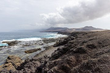 Panoramic view at the coastline in the natural park of Jandia (Parque Natural De Jandina) on canary  by Reiner Conrad
