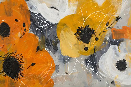 Modern bloemenschilderij