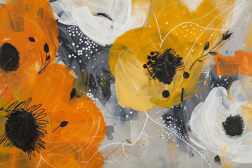 Blumengemälde Modern von Poster Art Shop