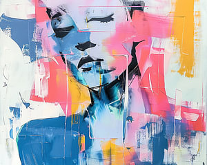 Buntes modernes Portrait Frau